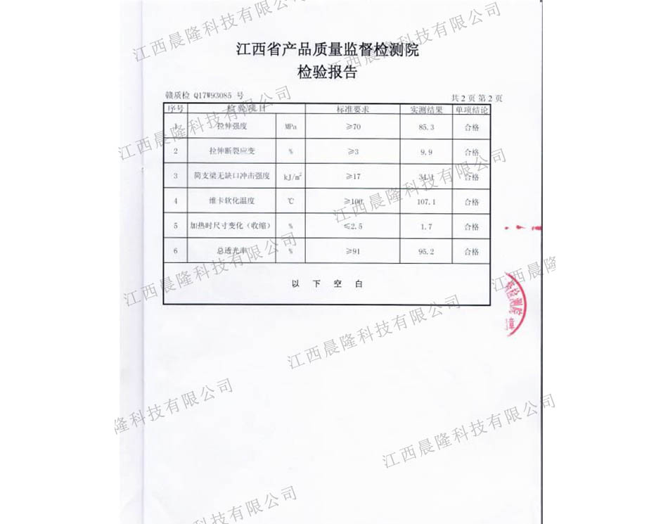 江西省产品质量监督检测院检验报告